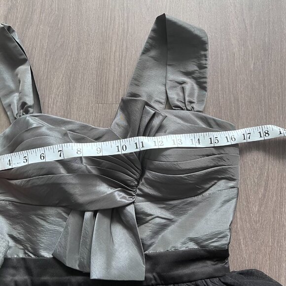 Max & Cleo Grey & Black Sleeveless Tulle Mini Dress with Bow Detail - Picture 8 of 11